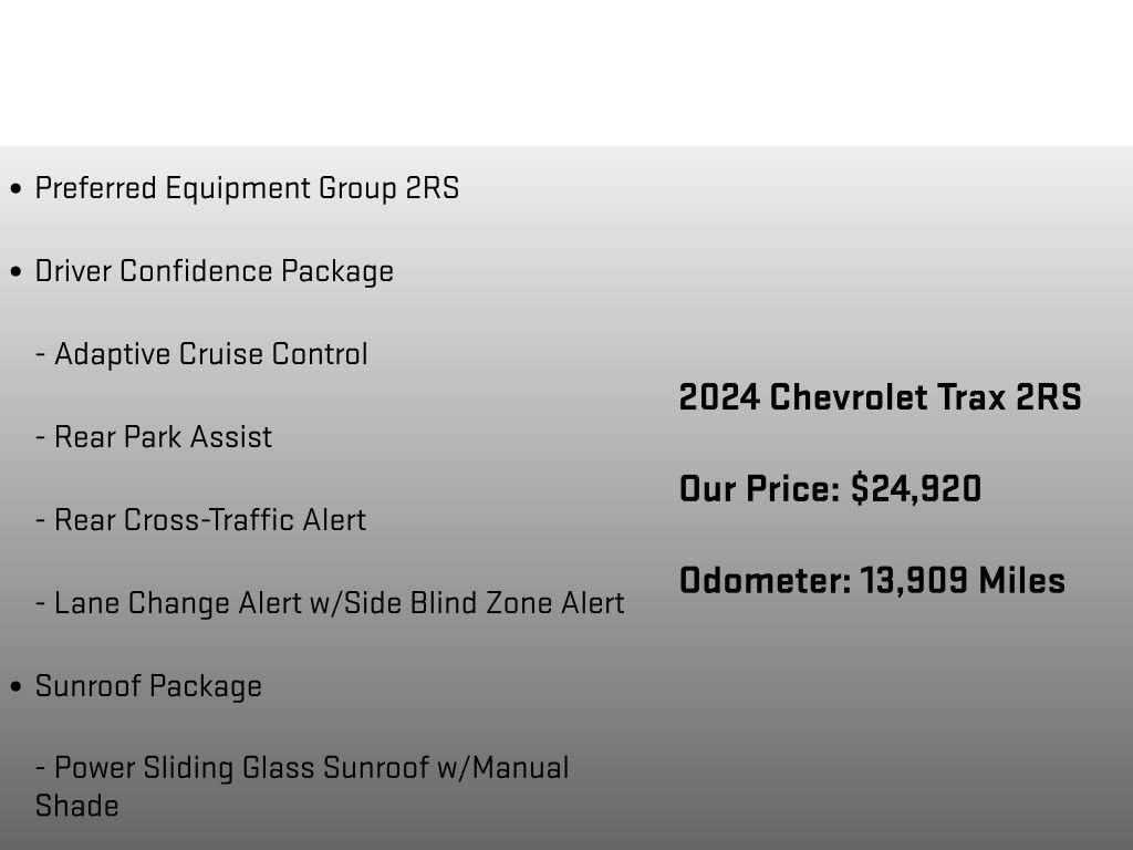 Certified 2024 Chevrolet Trax RS w/ Sunroof Package FWD image 7