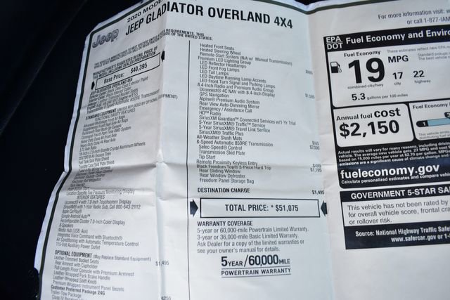Used 2020 Jeep Gladiator Overland AWD/4WD image 19