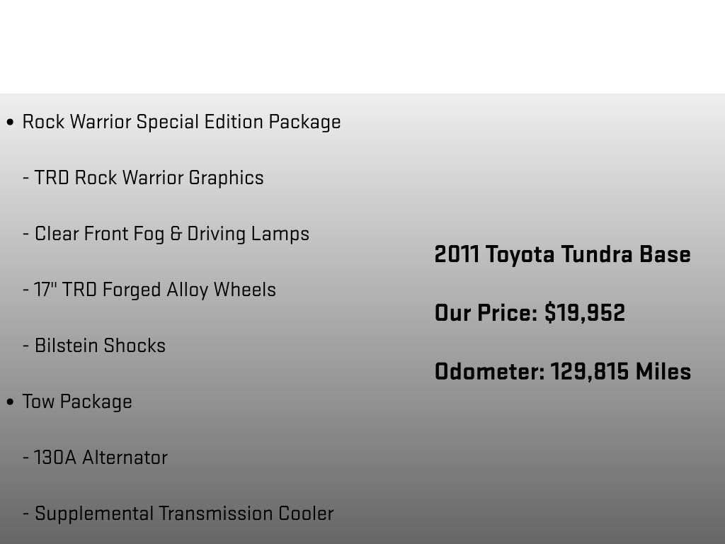 Used 2011 Toyota Tundra 4x4 CrewMax w/ TRD Rock Warrior Pkg image 12
