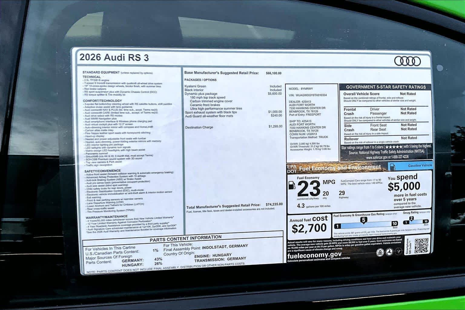 New 2026 Audi RS 3 AWD/4WD image 16