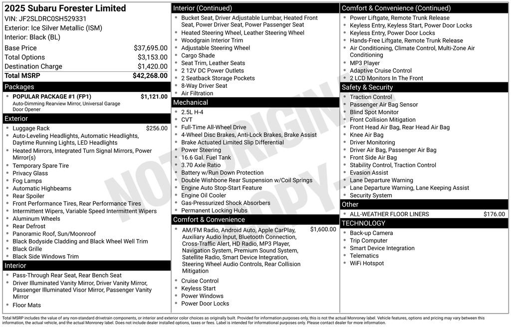 Used 2025 Subaru Forester Limited w/ Popular Package #1 image 30