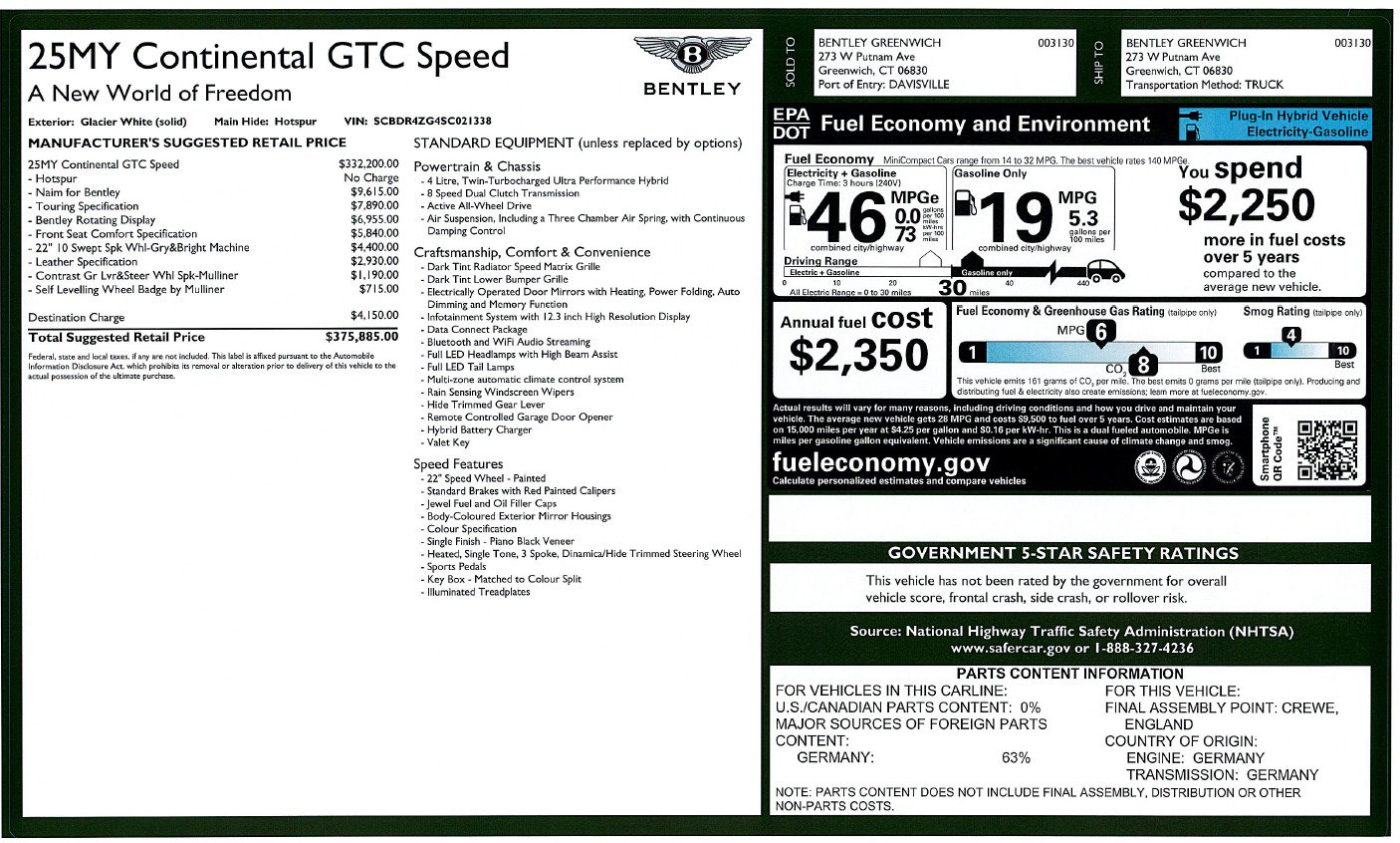 New 2025 Bentley Continental GT Speed AWD/4WD image 44