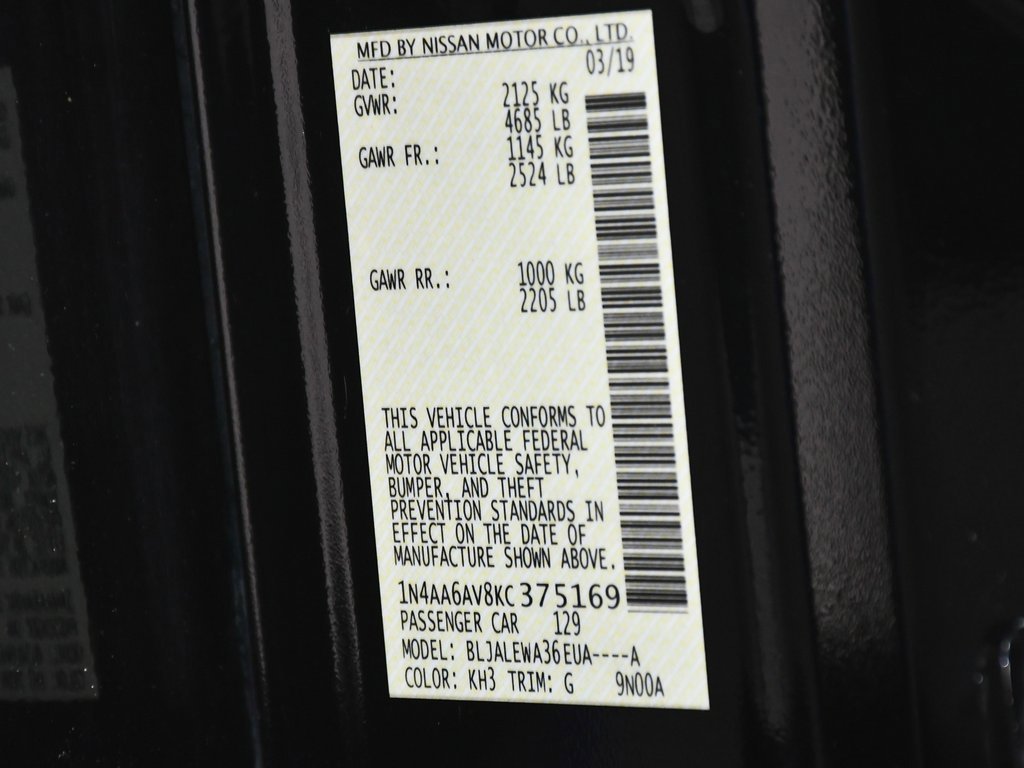 Used 2019 Nissan Maxima 3.5 SL w/ Floor Mat Group image 17