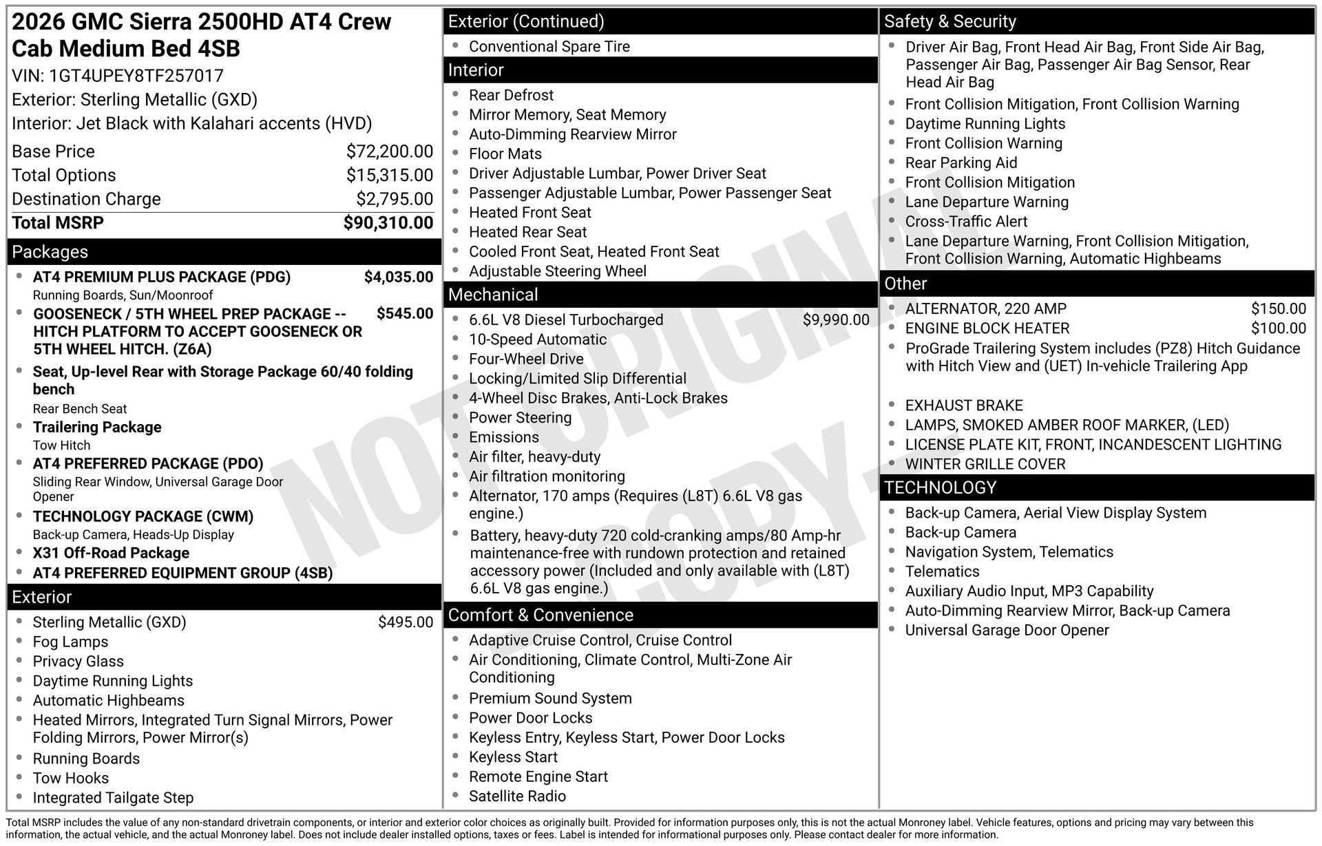 New 2026 GMC Sierra 2500 AT4 w/ AT4 Premium Plus Package AWD/4WD image 3