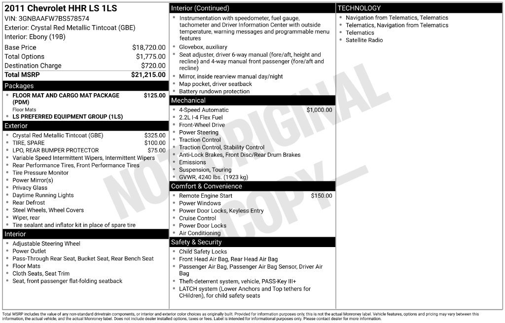 Used 2011 Chevrolet HHR LS FWD image 6