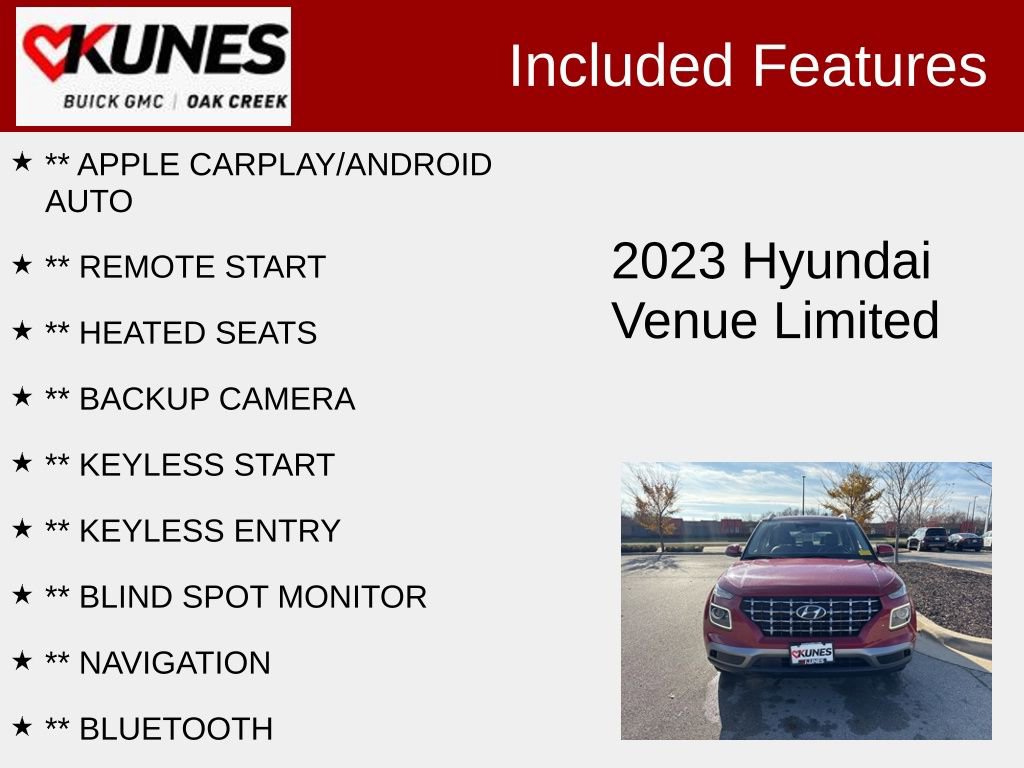 Used 2023 Hyundai Venue Limited w/ Cargo Package image 2