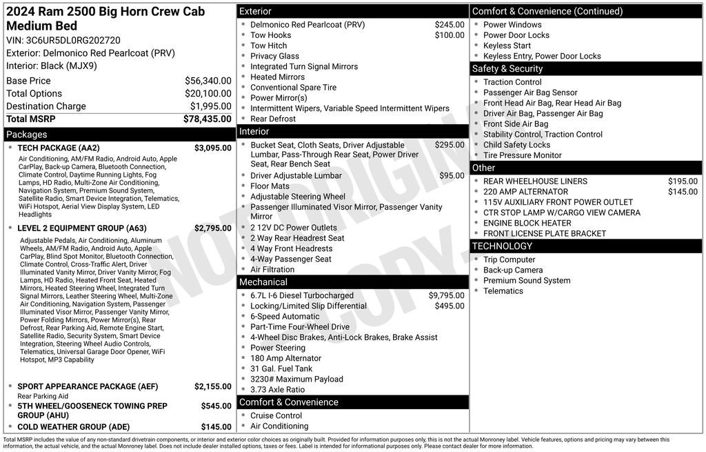 Used 2024 RAM 2500 Big Horn w/ Tech Package AWD/4WD image 2