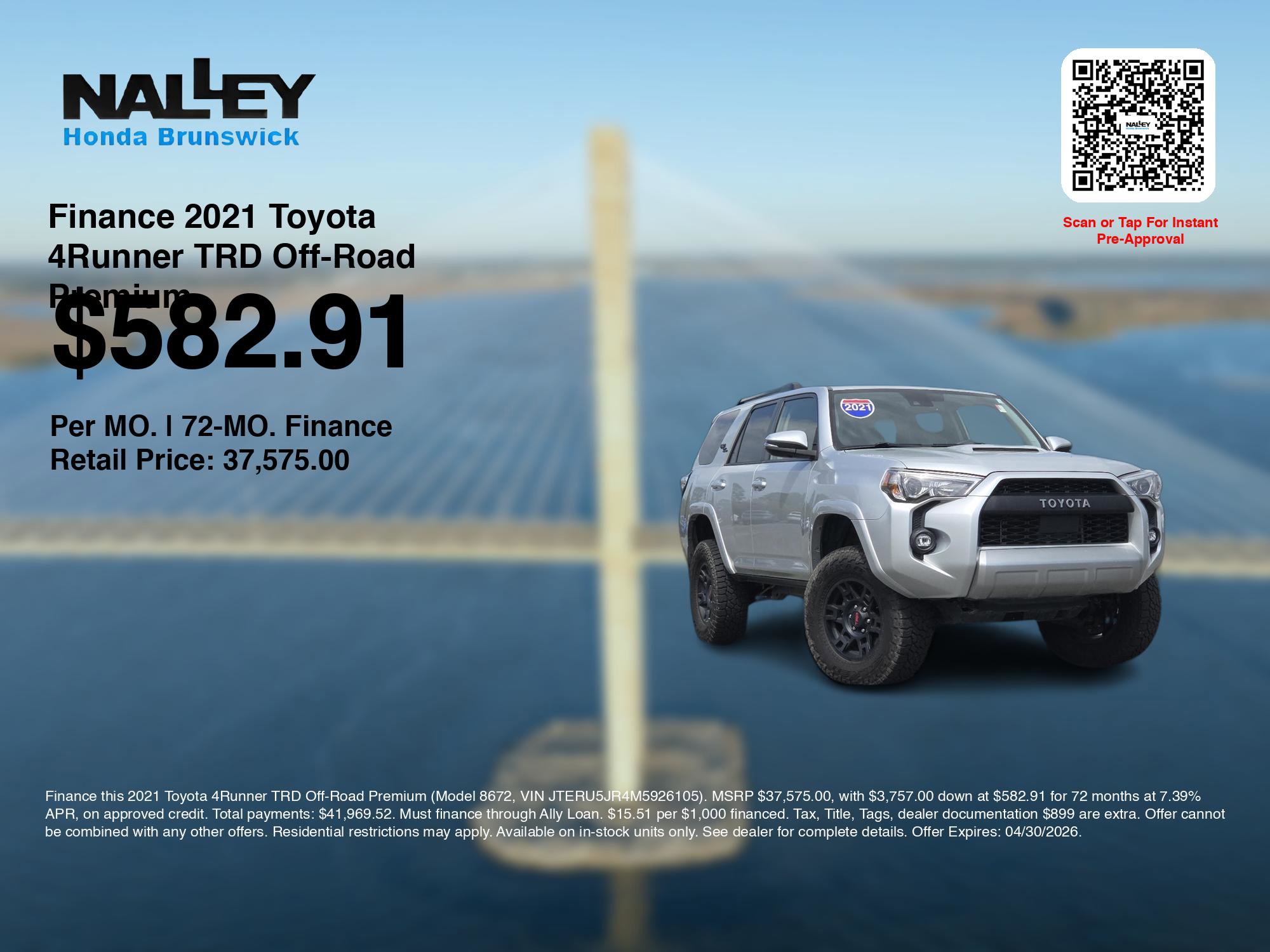 Used 2021 Toyota 4Runner TRD Off-Road Premium w/ Moonroof Package image 3