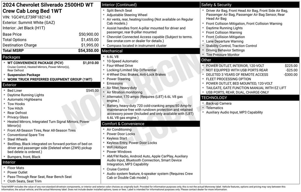 Used 2024 Chevrolet Silverado 2500 W/T w/ WT Convenience Package AWD/4WD image 50