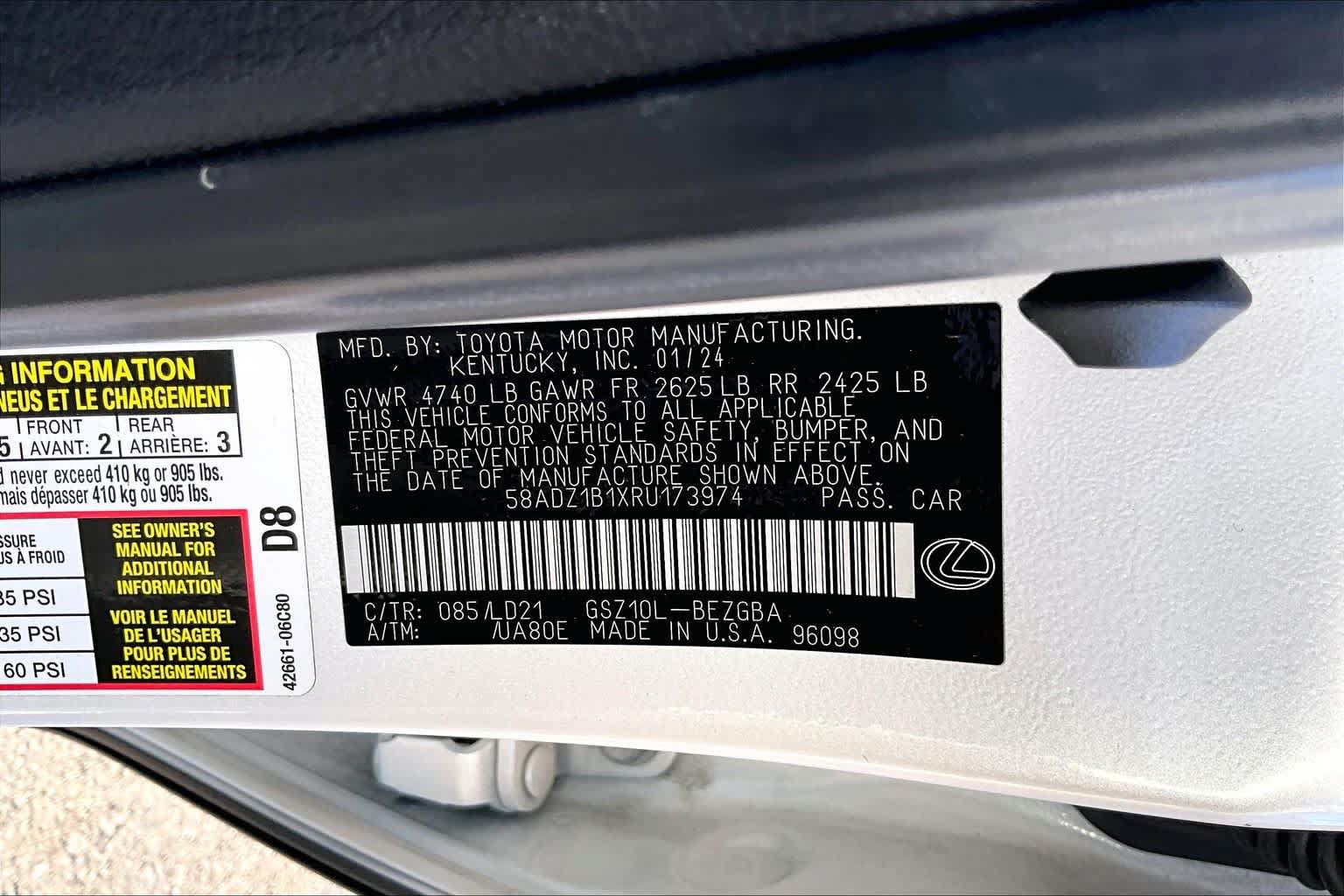 Certified 2024 Lexus ES 350 w/ Premium Package FWD image 35