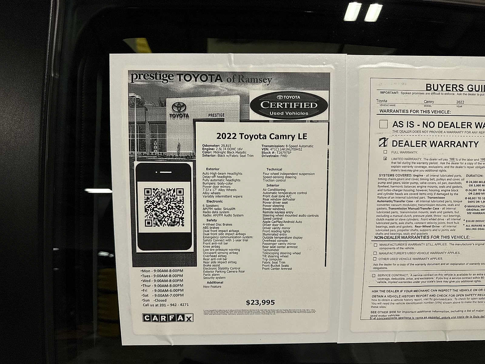 Certified 2022 Toyota Camry LE FWD image 13