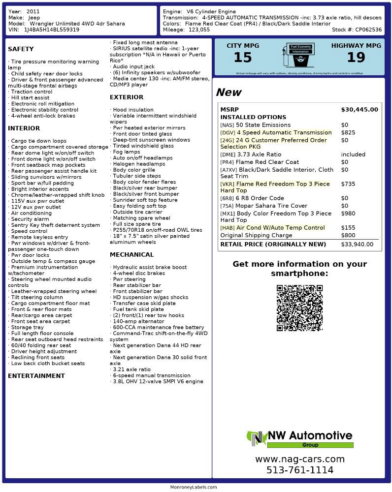 Used 2011 Jeep Wrangler Unlimited Sahara image 2