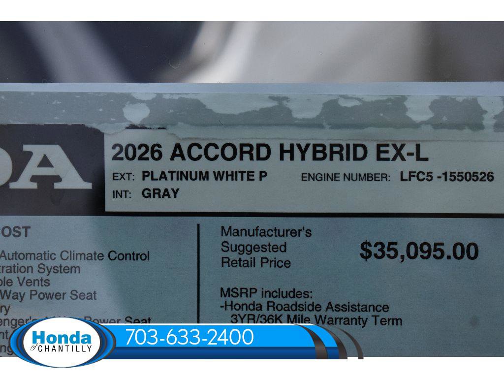New 2026 Honda Accord Hybrid EX-L image 38