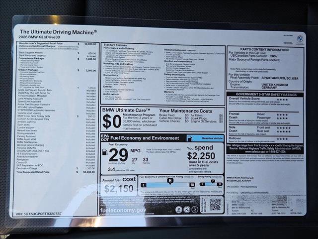 New 2026 BMW X3 xDrive30 w/ M Sport Package image 19