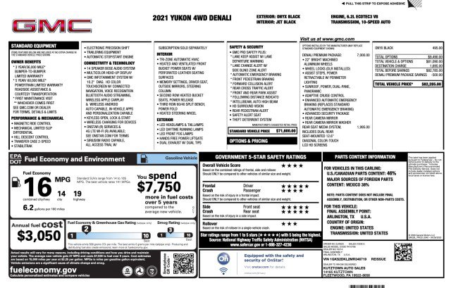 Used 2021 GMC Yukon Denali w/ Denali Premium Package AWD/4WD image 63