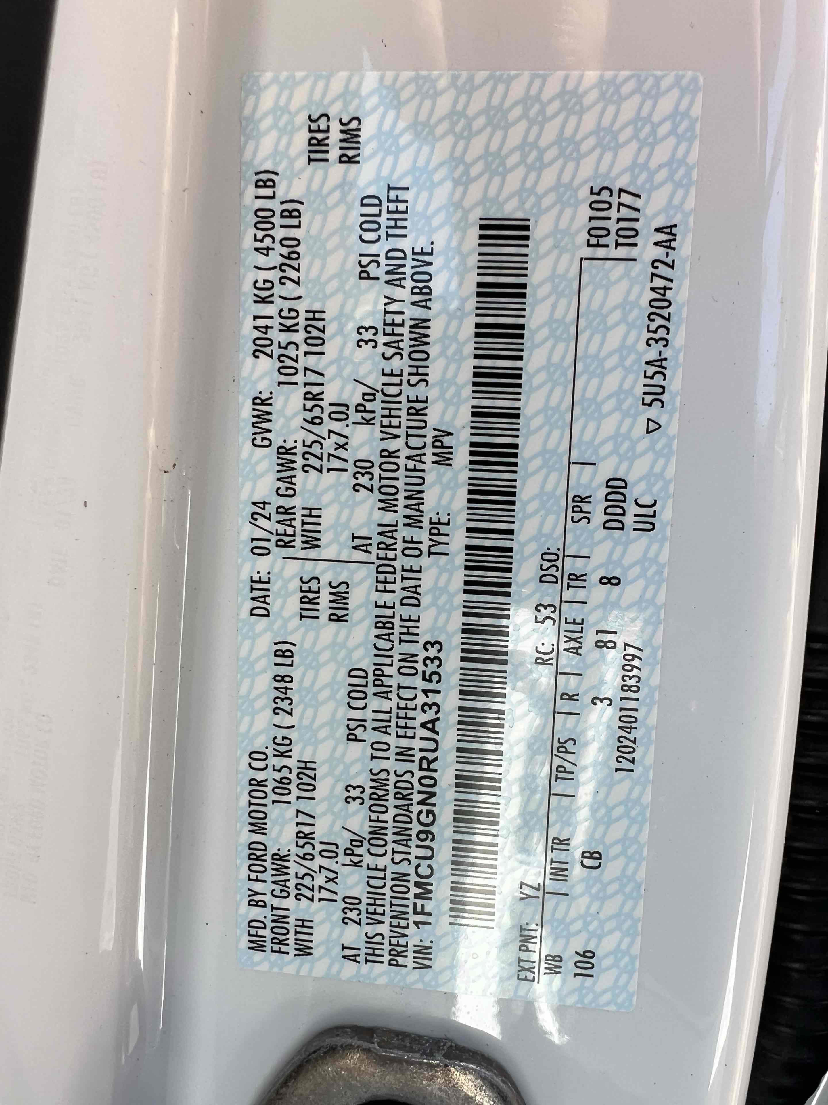 Used 2024 Ford Escape Active image 53