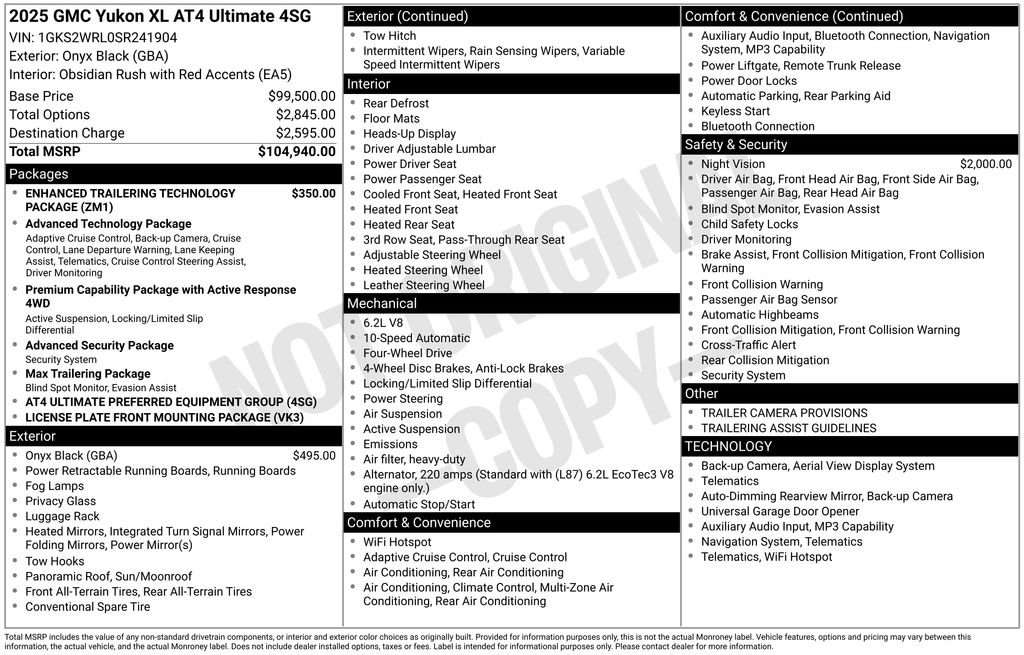 Used 2025 GMC Yukon XL AT4 Ultimate AWD/4WD image 39