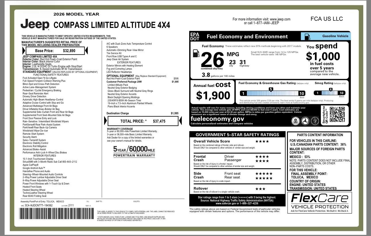 Used 2026 Jeep Compass Limited image 25