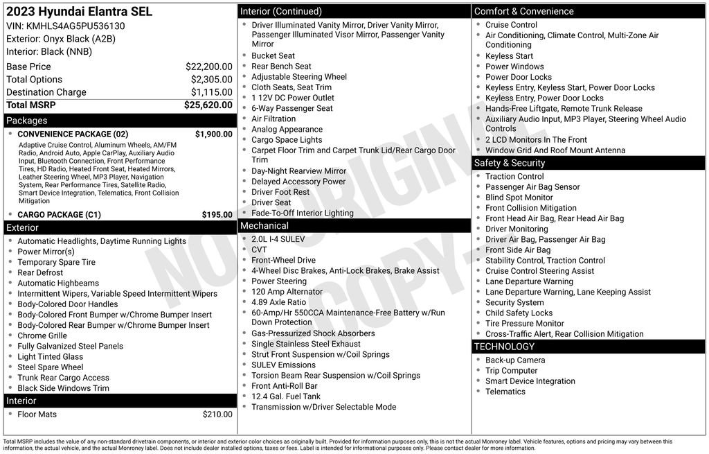 Used 2023 Hyundai Elantra SEL w/ Convenience Package image 2