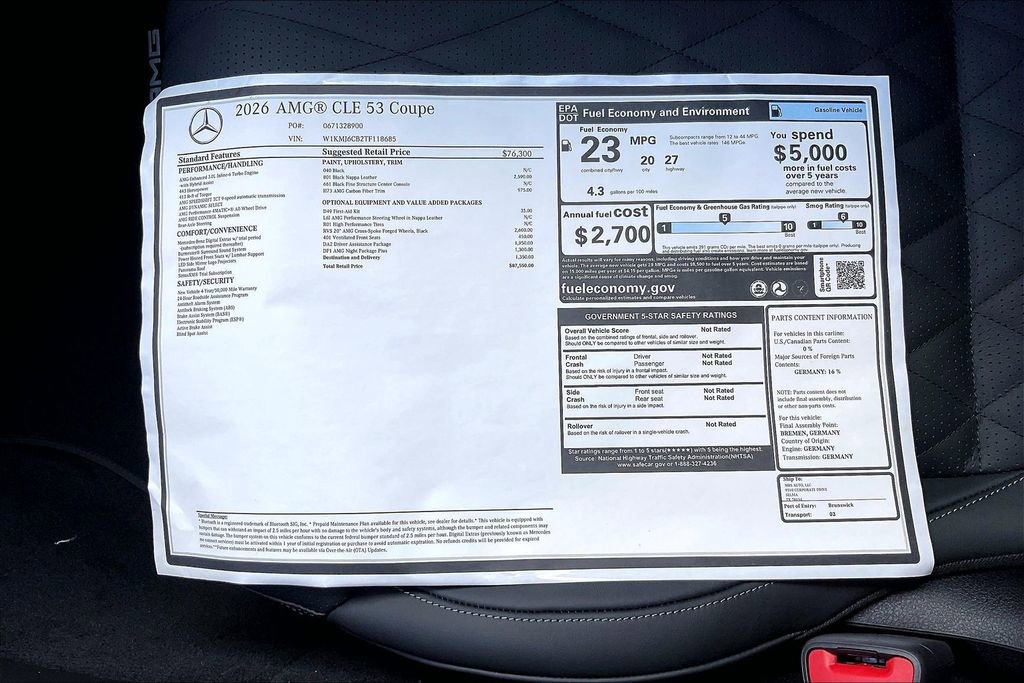 New 2026 Mercedes-Benz CLE 53 AMG 4MATIC Coupe image 19