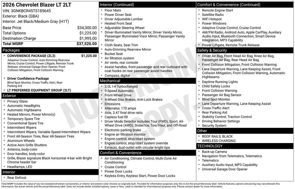New 2026 Chevrolet Blazer LT w/ Convenience Package FWD image 10