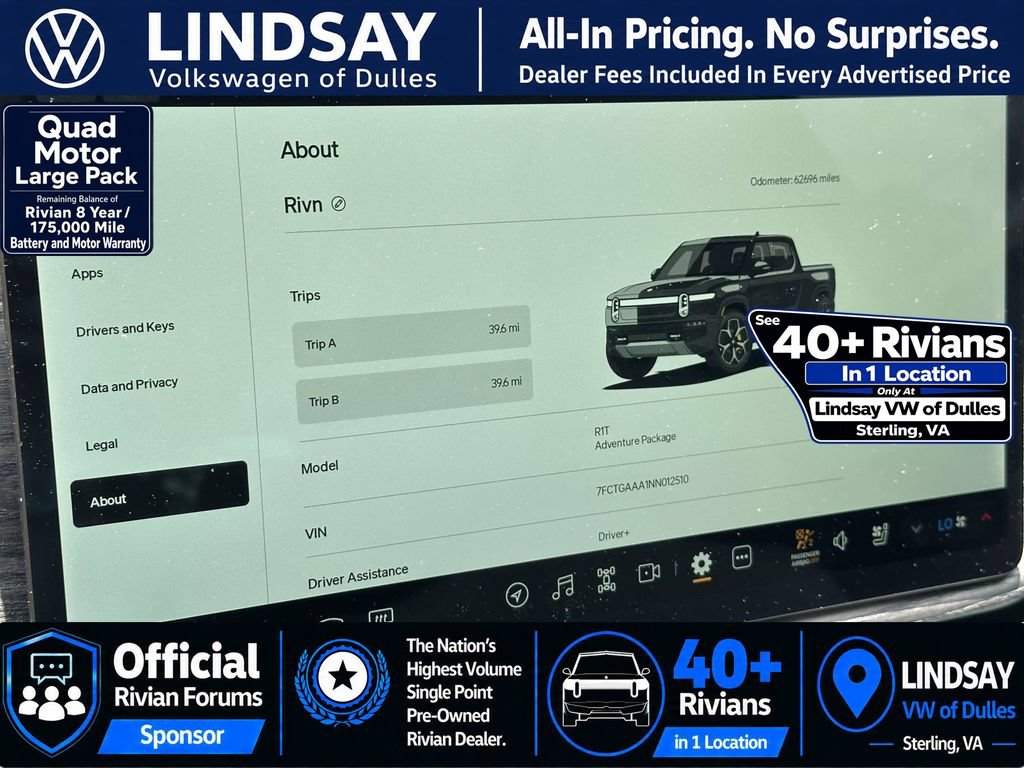 Used 2022 Rivian R1T Adventure AWD/4WD image 23