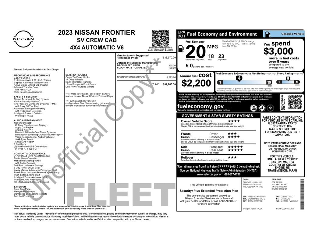 Used 2023 Nissan Frontier SV AWD/4WD image 5