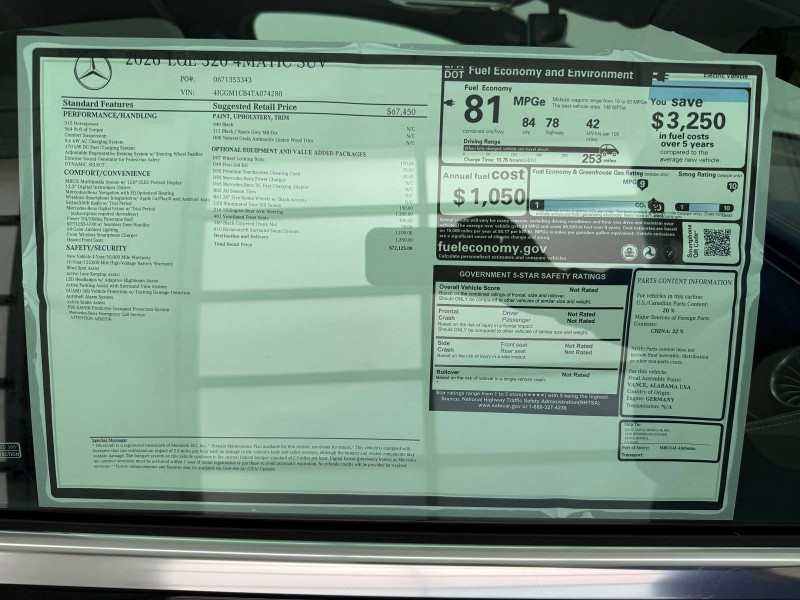 New 2026 Mercedes-Benz EQE 320 4MATIC SUV image 33