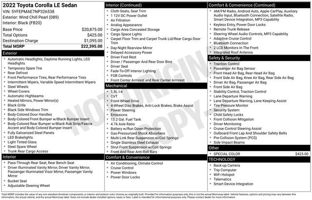 Used 2022 Toyota Corolla LE image 22