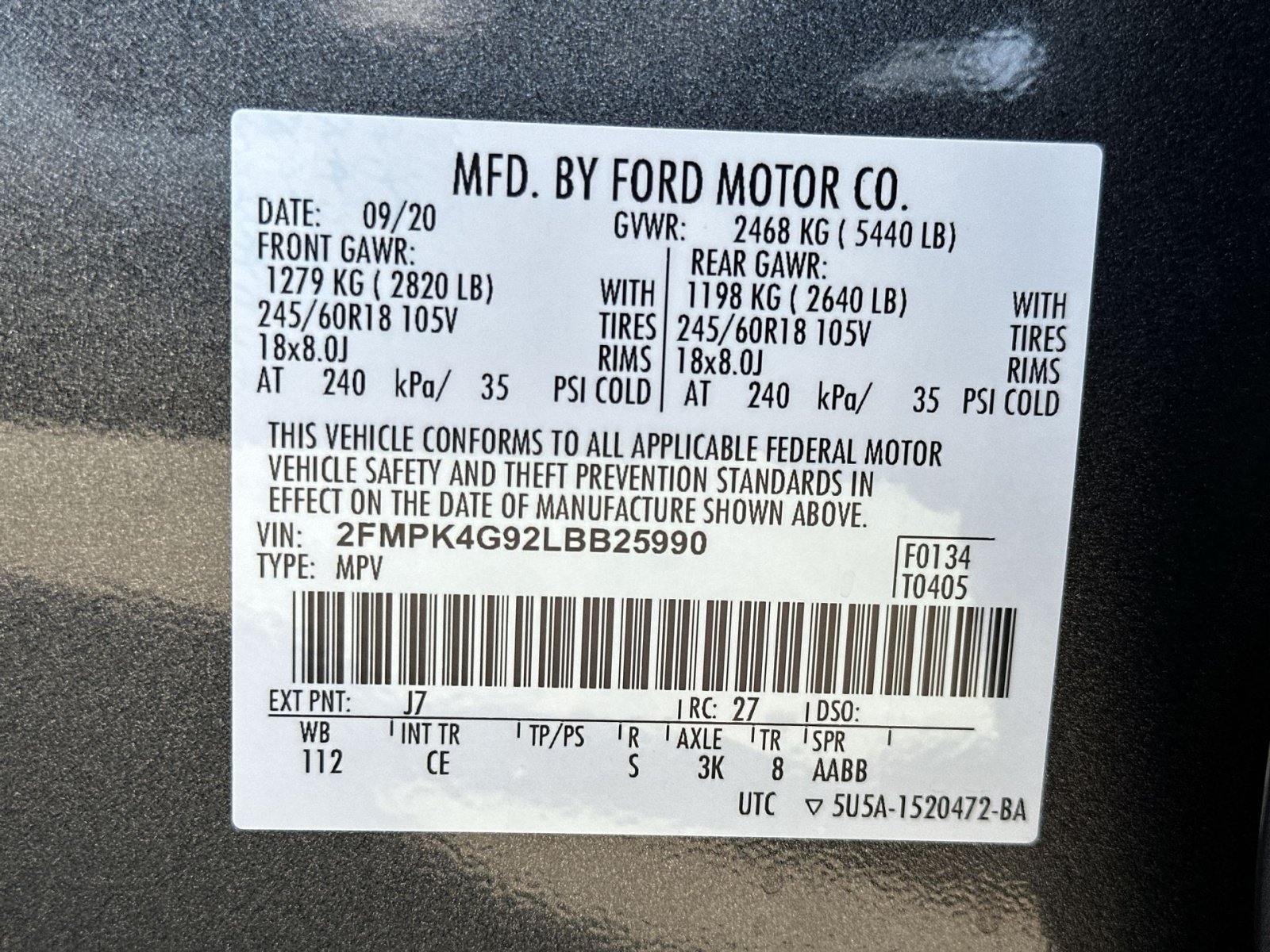 Certified 2020 Ford Edge SE AWD/4WD image 35