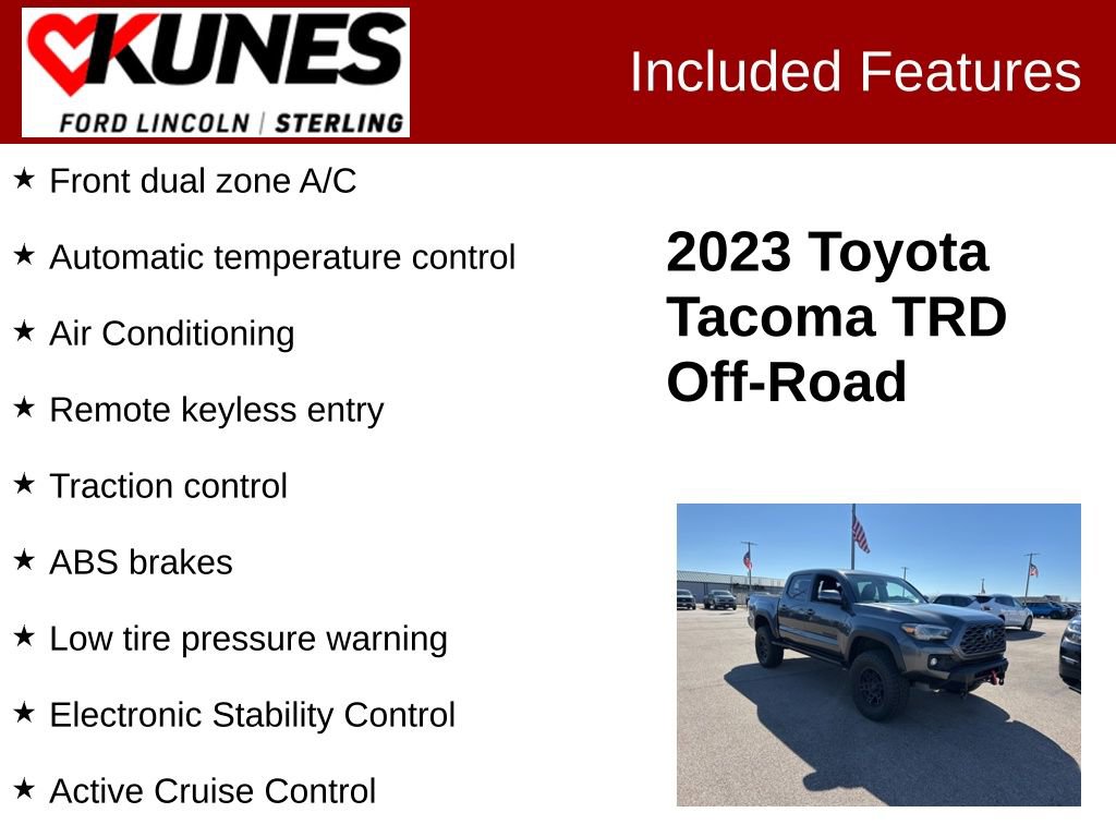 Used 2023 Toyota Tacoma TRD Off-Road w/ Advanced Technology Package image 2