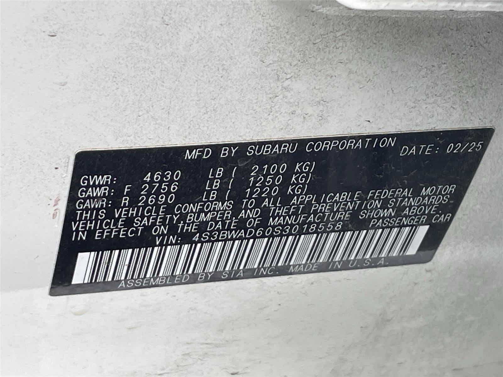 Certified 2025 Subaru Legacy Premium AWD/4WD image 32