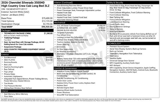 Certified 2026 Chevrolet Silverado 3500 High Country w/ Technology Package AWD/4WD image 44