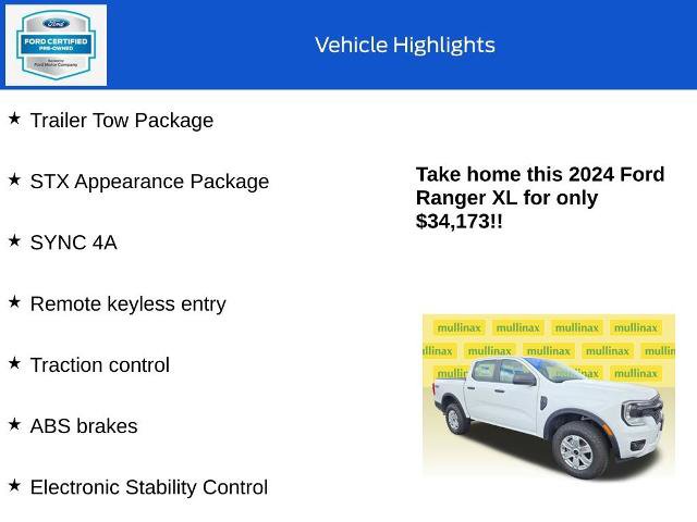 Certified 2024 Ford Ranger XL w/ Trailer Tow Package AWD/4WD image 18