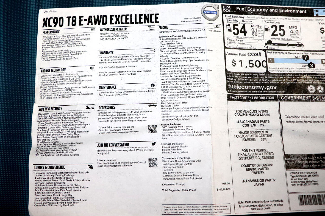 Used 2017 Volvo XC90 T8 Excellence image 56
