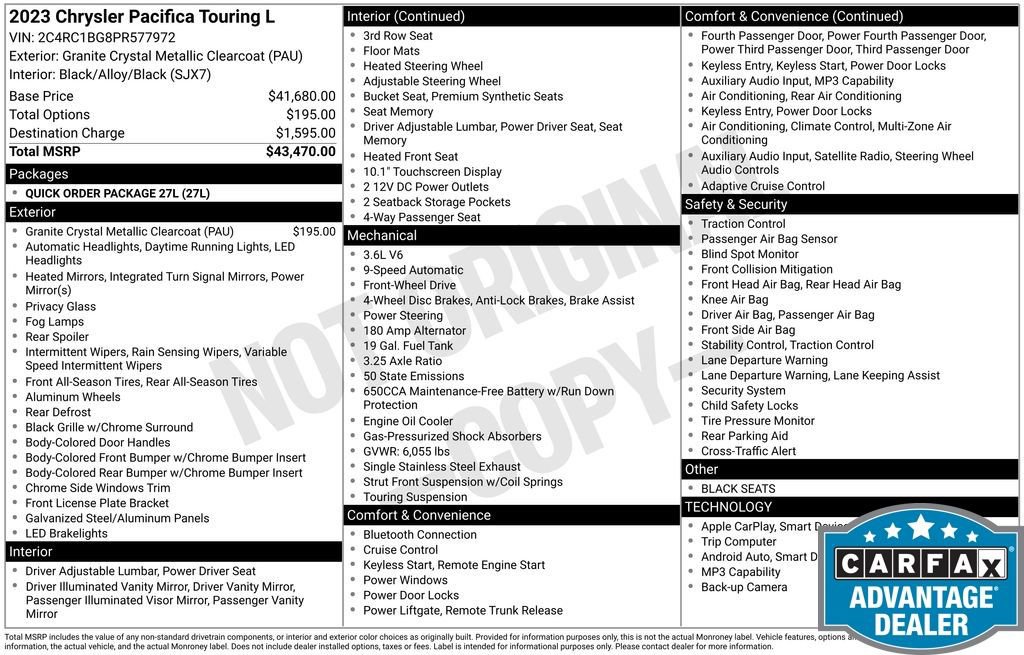 Used 2023 Chrysler Pacifica Touring-L image 10