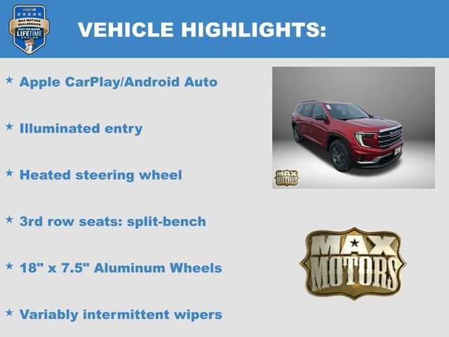 New 2026 GMC Acadia Elevation w/ LPO, Floor Liner Package AWD/4WD image 12