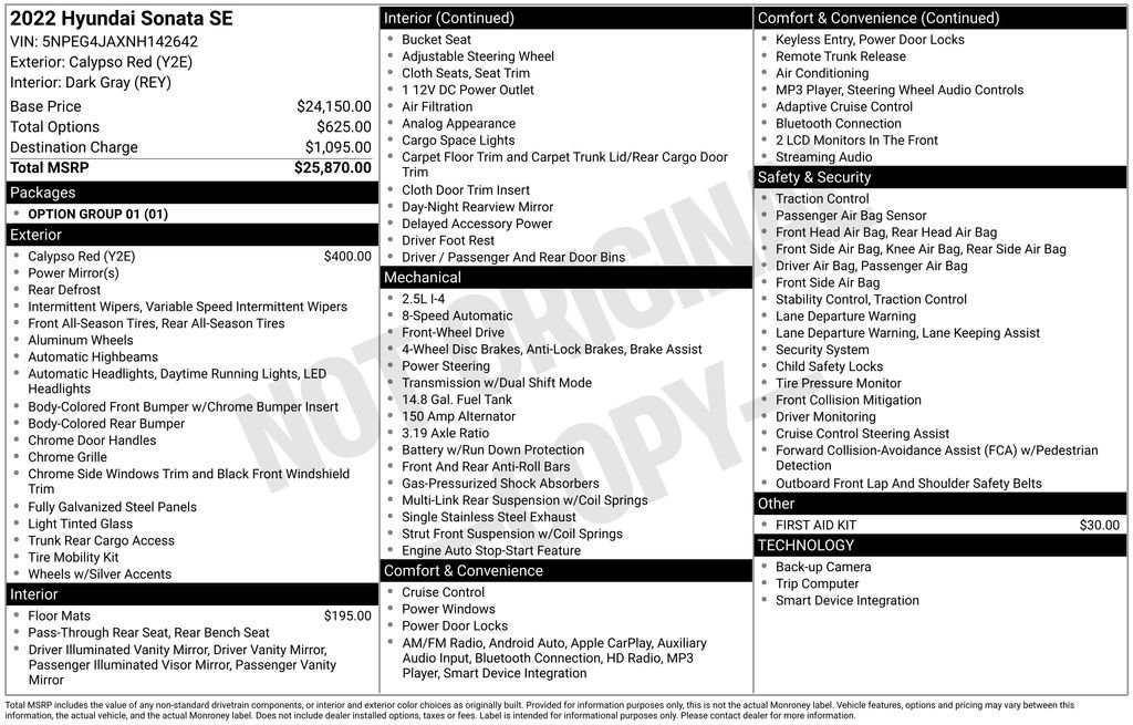 Used 2022 Hyundai Sonata SE image 12
