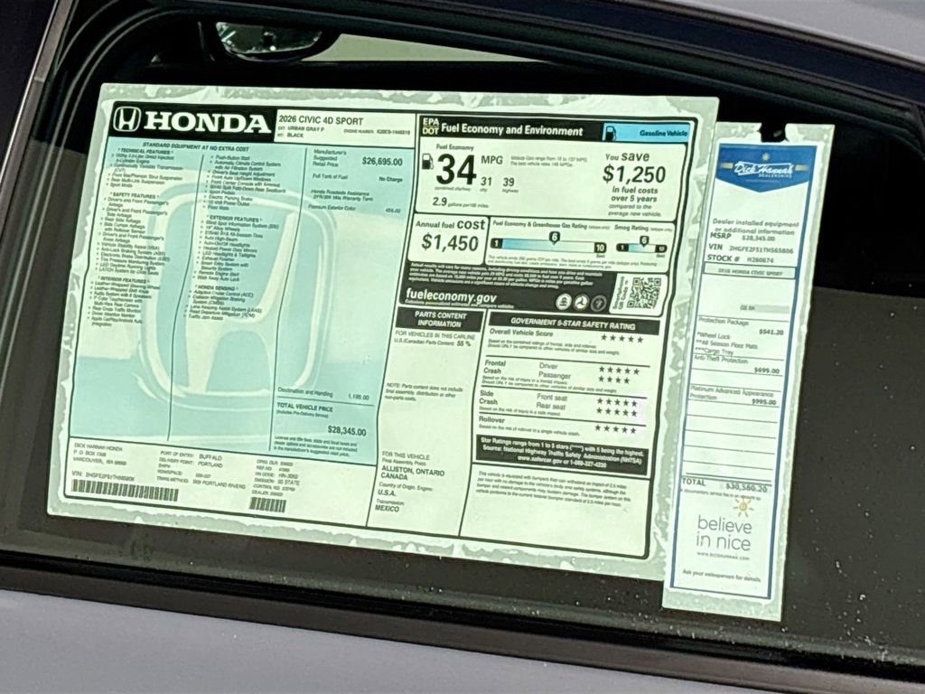 New 2026 Honda Civic Sport image 23