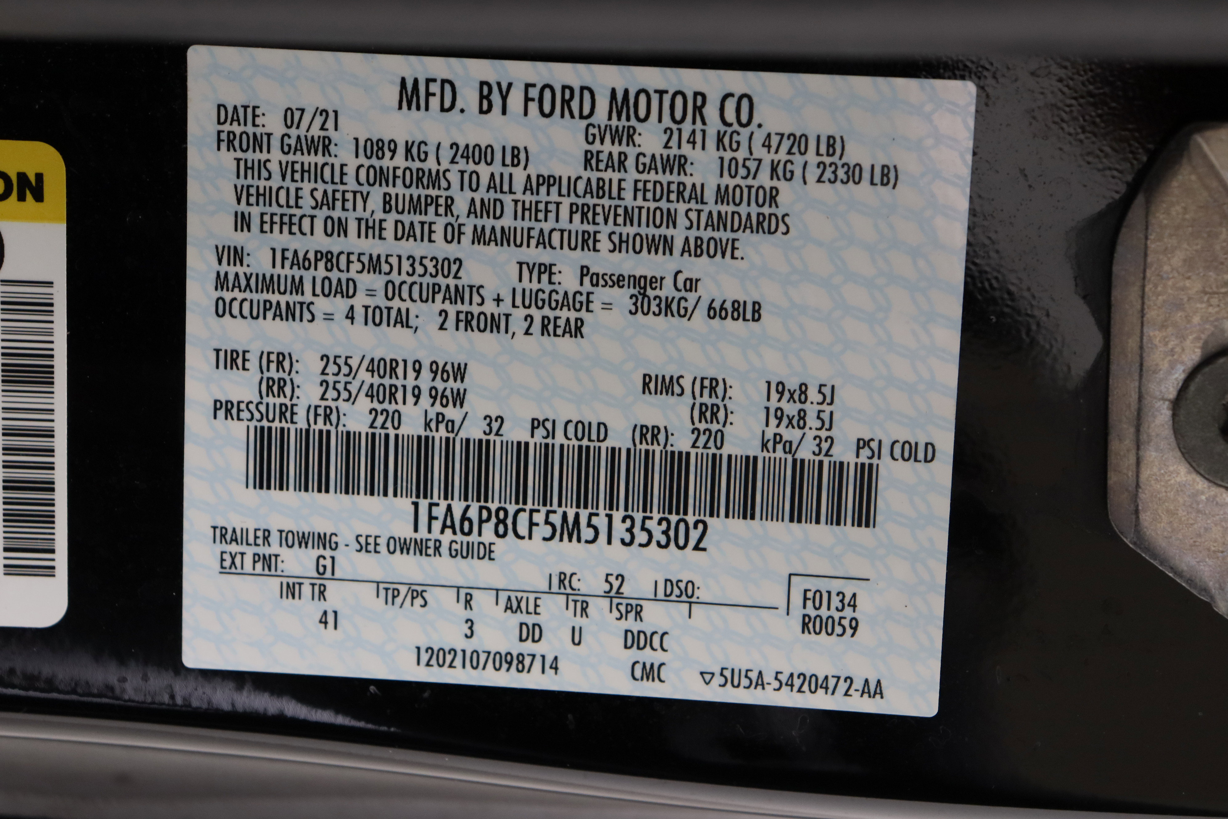 Used 2021 Ford Mustang GT Premium w/ Black Accent Package image 36