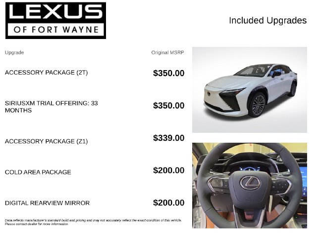 New 2026 Lexus RZ 450e AWD w/ Accessory Package (2T) image 4