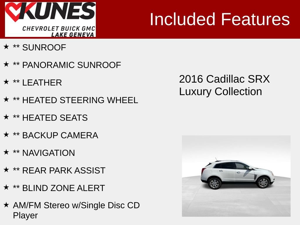 Used 2016 Cadillac SRX Luxury w/ Driver Awareness Package image 2