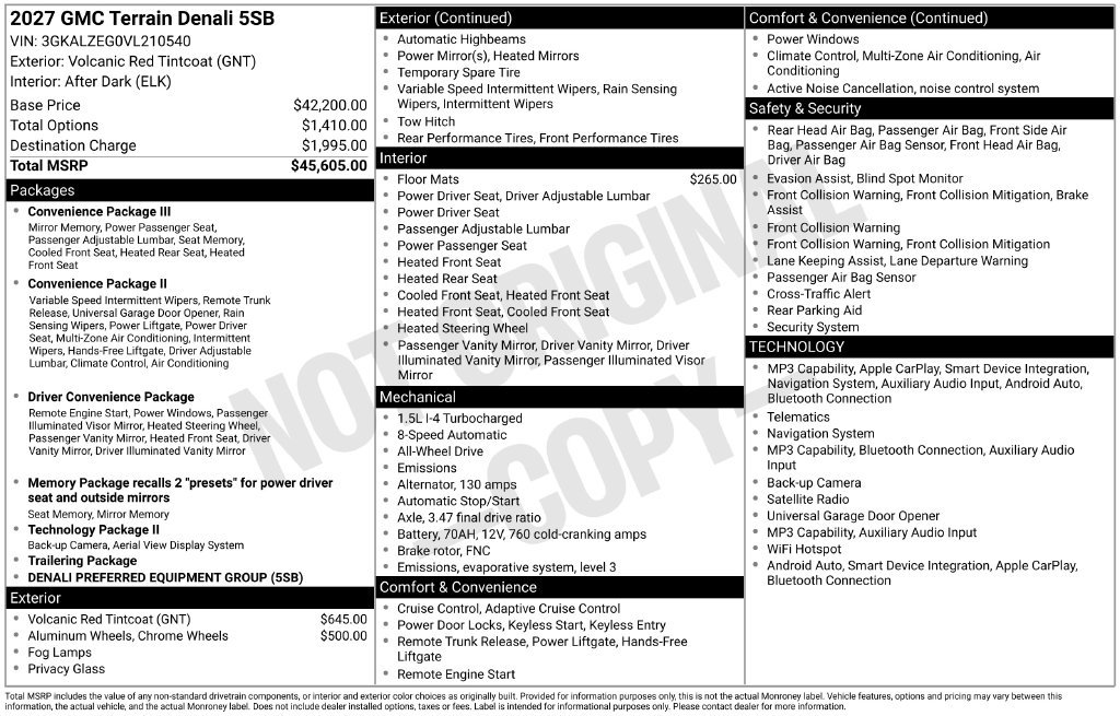 New 2027 GMC Terrain Denali AWD/4WD image 45