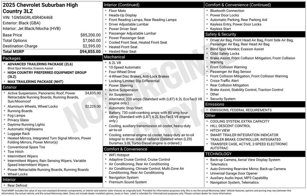 New 2025 Chevrolet Suburban High Country image 34