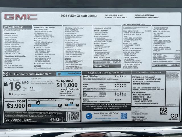 New 2026 GMC Yukon XL Denali w/ Denali Reserve Package AWD/4WD image 21