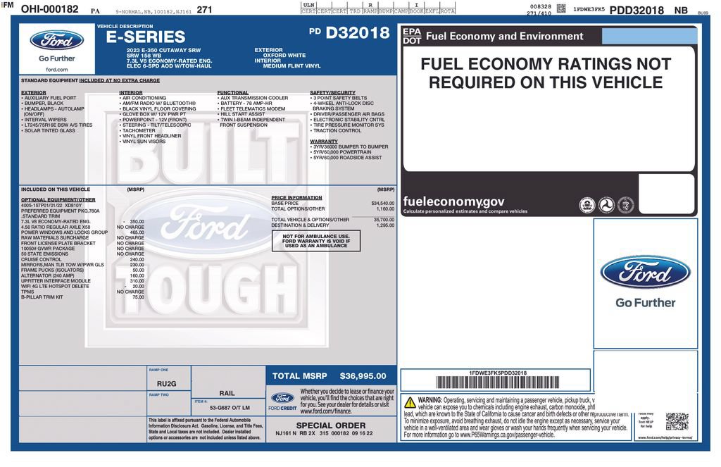 Used 2023 Ford E-350 and Econoline 350 Super Duty w/ Power Windows & Locks Group RWD image 16