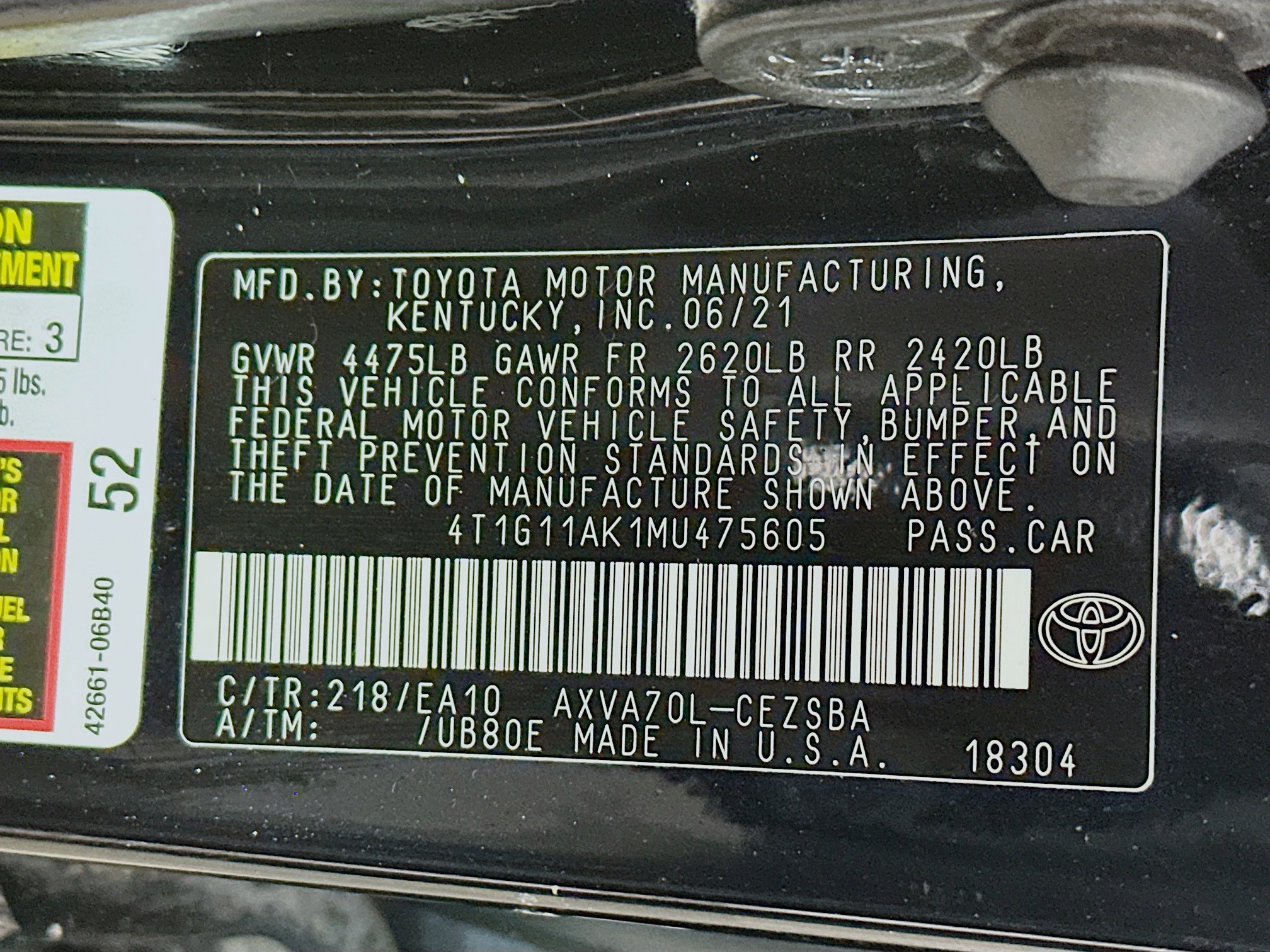 Used 2021 Toyota Camry SE FWD image 29