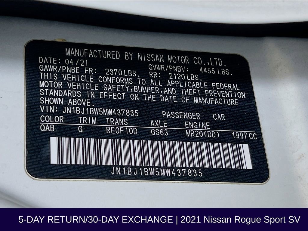 Used 2021 Nissan Rogue Sport SV AWD/4WD image 34
