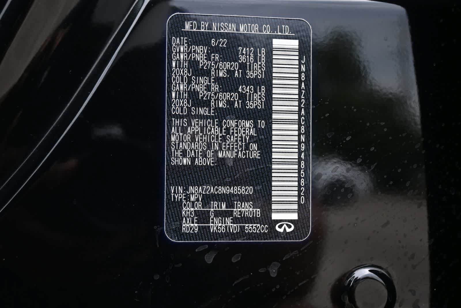 Used 2022 INFINITI QX80 Luxe w/ Cargo Package AWD/4WD image 26