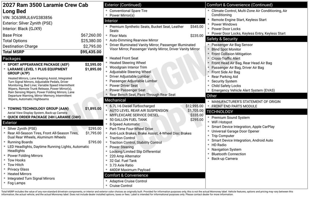 New 2027 RAM 3500 Laramie w/ Sport Appearance Package AWD/4WD image 36